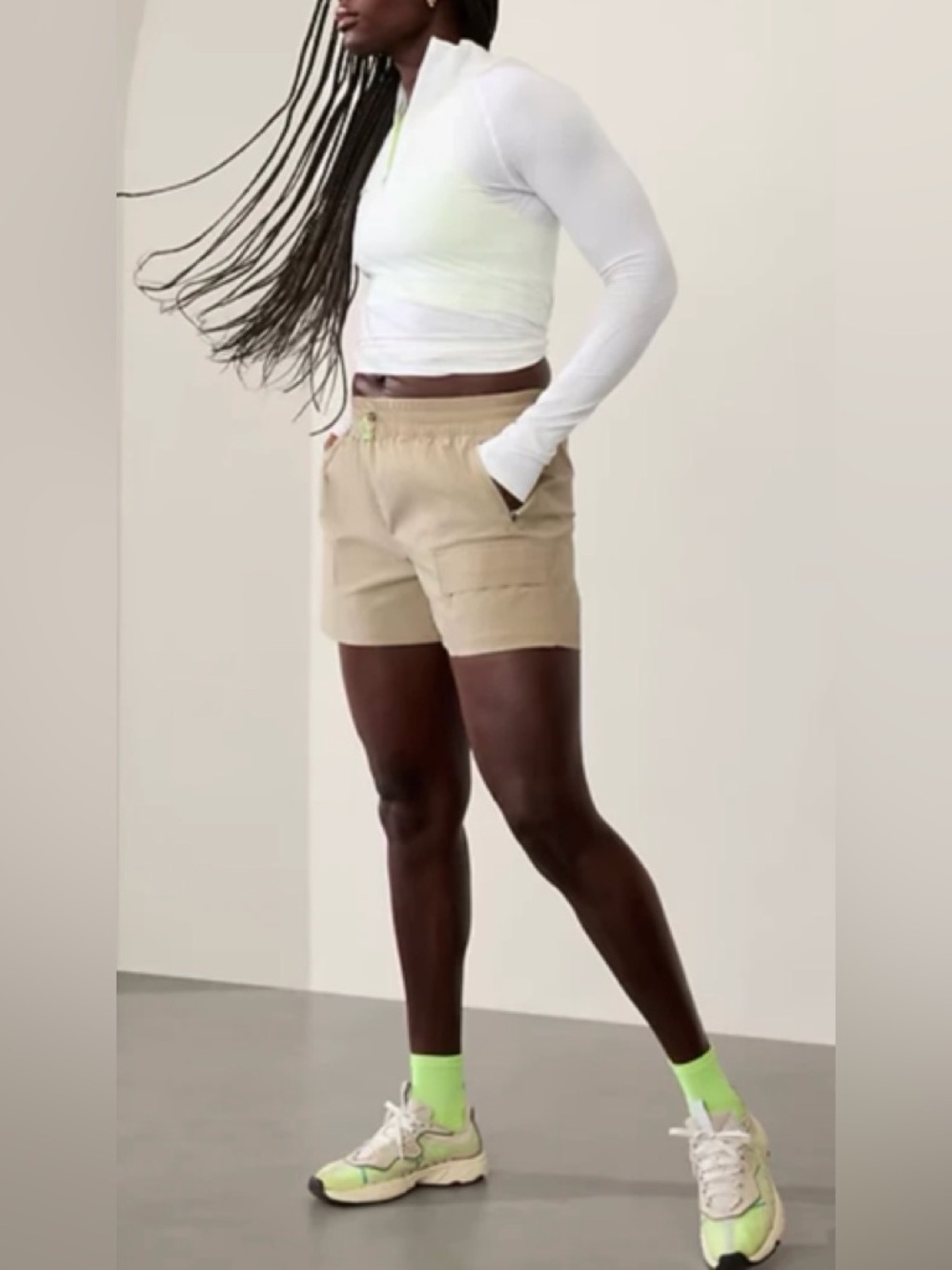 Athleta Cascade Cargo Poplin Short Large Oak